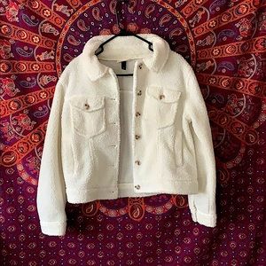 White Sherpa button up